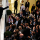 US president Donald Trump waves after arriving at the World Economic Forum in Davos, Switzerland.